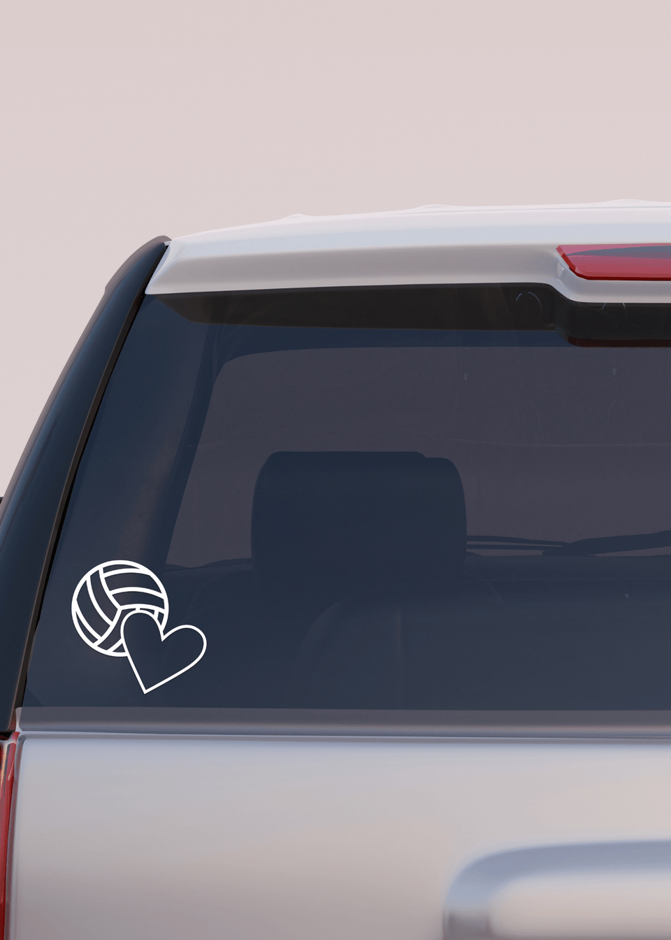 Heart & Volleyball Car Decal